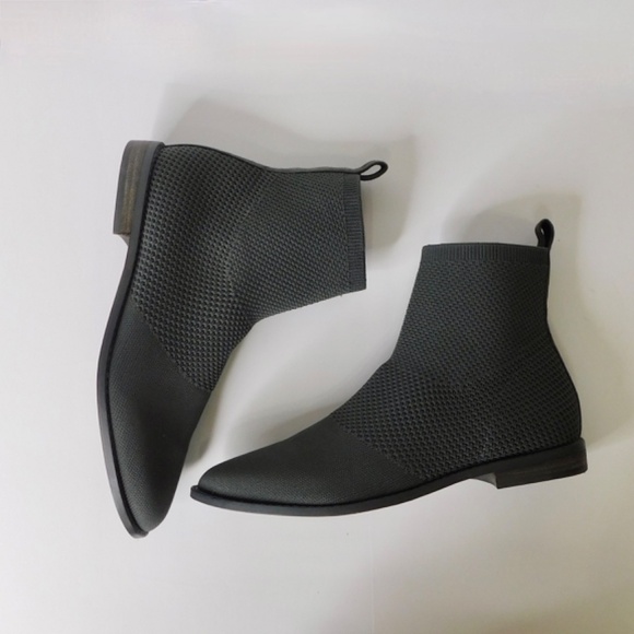 EILEEN FISHER Jude Graphite Gray Boots Textured Recycled Stretch Size 10 - Picture 6 of 12